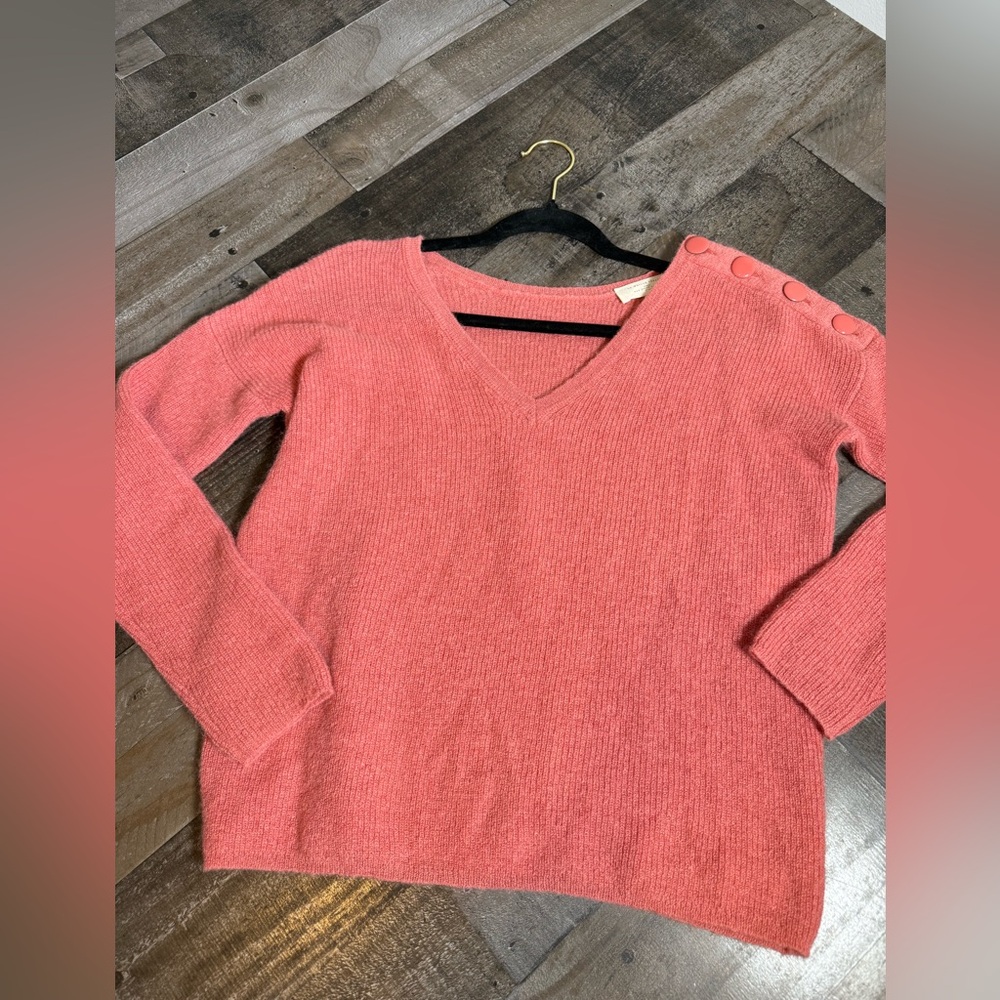 Sézane La Maille‎ Rose Alpaca Blend Button Shoulder Sweater XS made in Italy